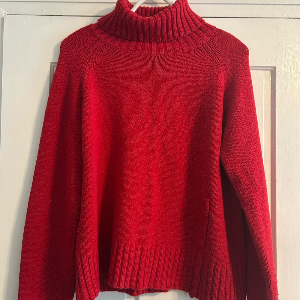 Coldwater Creek Red Turtleneck Sweater